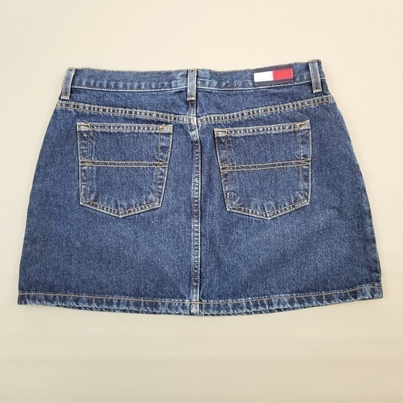 Tommy Jeans 90s vintage dark wash denim skirt - Picture 4 of 6